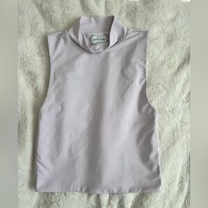 Aritzia Babaton Contour Light Pink Mock Neck Tank Top